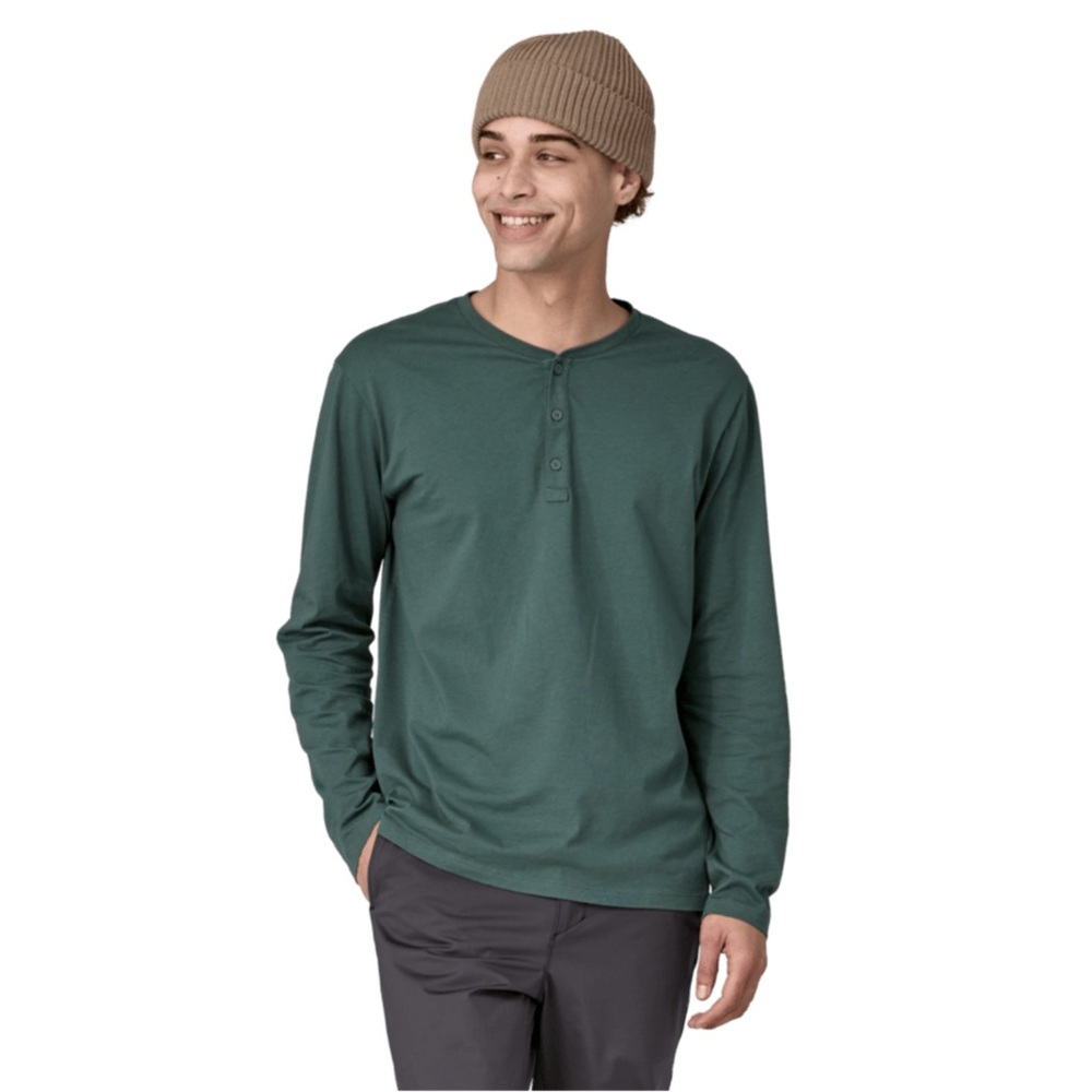 Patagonia Men's Forest Green Long Sleeve Henley